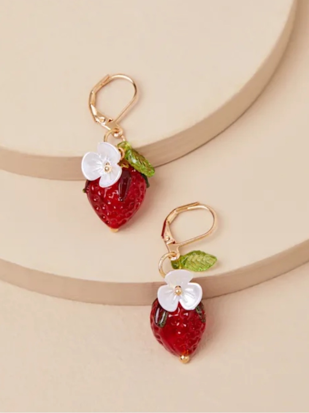 Lulus Kesleigh Red Strawberry Charm Earrings